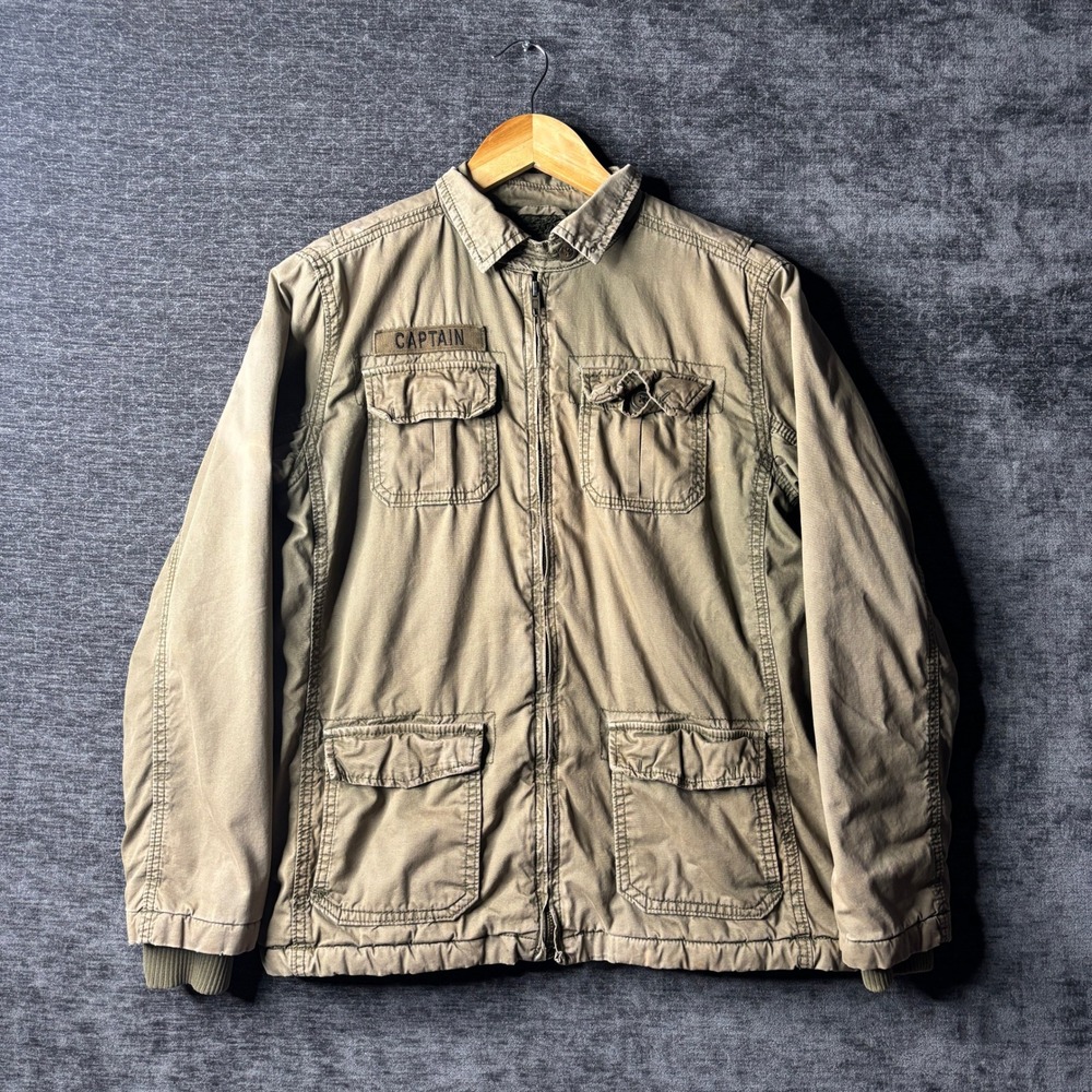 The Children's Place Varsity League Boys XL 14 Military Field Jacket Khaki Green